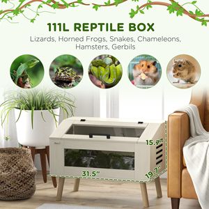 Terrario Moderno per Rettili da Interno da 29 Galloni con Finestre in Vetro con Apertura Superiore per Serpenti, Lucertole e Tartarughe - Product Image 4