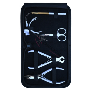 ชุดอุปกรณ์ต่อผมสีขาวคุณภาพดี พร้อมคีมหนีบลูกปัดขนาด 5 นิ้ว คีมตัดเคราติน อุปกรณ์ทำผมแบบวงแหวน และอุปกรณ์แยกผม - Product Image 1