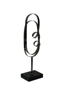 Modern Abstract Aluminum Wire Sculpture Minimalist Metal <b>Tabletop</b> Art Decor Elegant Looping Handcrafted Statue for Home Office - Product Image 2