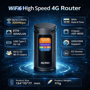 Router Wi-Fi 4G DNXT con Slot SIM, Router Wi-Fi 6 4G Mini CPE, Router Wi-Fi 6 WAN/LAN con Display LCD 300Mbps USB Type-C per Uso Ufficio - Product Image 2