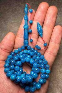 Chapelet d'ambre fait main, artisanat religieux bouddhiste, perles en résine, chapelets islamiques Tasbih pour les prières du Ramadan - Product Image 2