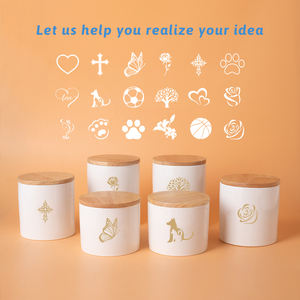 โกศเผาศพสัตว์เลี้ยงแบบโมเดิร์น ทำจากพอร์ซเลนเคลือบทอง เป็นมิตรกับสิ่งแวดล้อม ทนทาน ปลอดภัย พร้อมฝาไม้ สำหรับแมว สุนัข และสัตว์เล็ก - Product Image 2