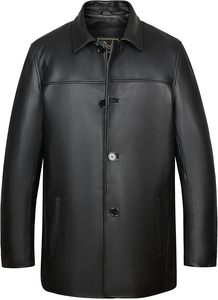 Chaqueta de Cuero Genuino Personalizada para Hombre, Estilo Motero, Cierre de Botones, Alta Calidad, Logotipo Personalizado OEM, Venta al Por Mayor - Product Image 2
