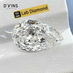D'vins Jewels - Diamant de laboratoire CVD en vrac, très demandé, grand carat 10,45 ct, couleur D, pureté VVS2, taille poire - Product Image 1