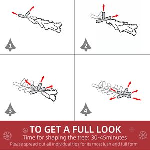 Sapin de Noël artificiel vert non éclairé de 7,5 pieds de haut, en pin floqué avec des branches réalistes - Product Image 6