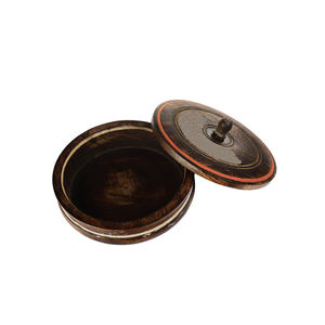 Olla de madera rústica con tapa mate duradera a prueba de calor hecha a mano para servir comidas calientes o almacenar alimentos utensilios de cocina perfectos - Product Image 3