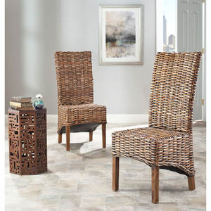 DreamCraft Lot de 2 chaises de salle à manger en rotin 18.5 ''H Coastal Farmhouse Sièges élégants Vietnam - Product Image 2