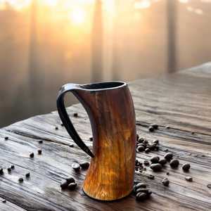 Handmade Modern Horn Beer <b>Mug</b> Solid Pattern Portable Leak Proof <b>Large</b> Capacity Adult Party Drinkware - Product Image 2