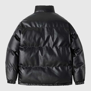 เสื้อแจ็คเก็ตหนัง PU ทรงพองสไตล์แฟชั่นสำหรับผู้หญิง - Product Image 2