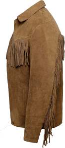 Wholesale Custom Design Adult Women and Men Genuine <b>Leather</b> Breathable <b>Winter</b> Fringe Cowboy <b>Jacket</b> with Stand Collar Custom - Product Image 6