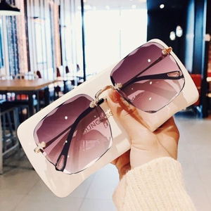 Gafas de Sol de Diseño Sin Montura de Moda 2025, Gafas de Sol de Metal de Alta Calidad para Mujer, Marcas de Lujo, Venta al Por Mayor - Product Image 5