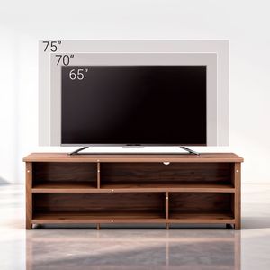 Mobile TV a doppio strato marrone scuro 178,4 cm x 39,9 cm x 62,1 cm in truciolato con ripiani aperti - Centro Intrattenimento - Product Image 3