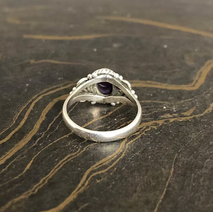 Designer Amethyst Gemstone 925 Sterling Silver Handcrafted <b>Ring</b> - February Birthstone Filigree Design Jewelry - Product Image 5