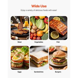 1800 commerciale W elettrico Panini Grill in acciaio inossidabile macchina per Sandwich controllo Temp 13.5x9.3 cottura completa piastra smaltata - Product Image 6