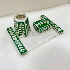 ชุดเตาเผาเครื่องหอมประดับมุกพร้อมถาดและกล่องทำมือเป็นมิตรกับสิ่งแวดล้อม - เตาเผาบัคฮูร์มูบาร็อค - Product Image 6