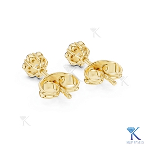 Lab Grown Diamond Floral Cluster <b>Stud</b> Earrings 7 Stone Crown Setting 14K 18K Solid Gold Women's Jewelry Wedding Party - Product Image 6