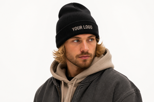 Custom Logo Ribbed Knit Beanie Hat Winter Warm Embroidered Logo Cuffed Beanie <b>Cap</b> for Women Unisex Jacquard 2026 - Product Image 2