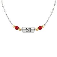 Collier ballon de football avec pendentif cylindrique personnalisé en acier inoxydable, bijoux personnalisés pour cadeaux d'équipe