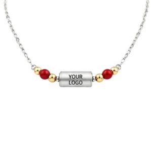 Collier ballon de football avec pendentif cylindrique personnalisé en acier inoxydable, bijoux personnalisés pour cadeaux d'équipe - Product Image 2