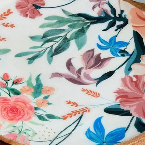 Indian Handmade Wood Enamel Platter <b>Decorative</b> Serving Tray Home Decor Gift Wholesale - Product Image 4