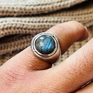 <b>Labradorite</b> Brass <b>Ring</b> Geometric Brass Jewelry 925 sterling silver <b>ring</b> vintage <b>ring</b> Oxidized Silver <b>ring</b> for Men - Product Image 3