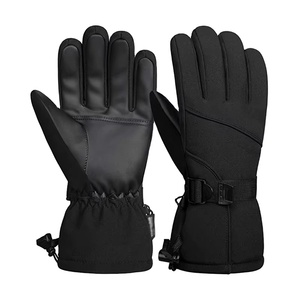 Mitaines de ski isolées imperméables à doigts séparés avec logo et style personnalisés, blanches, pour hommes - Utilisation pour le snowboard - Product Image 1
