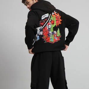 Conjunto Deportivo Informal de Alta Calidad, Talla Grande, Corte Regular, con Capucha, Cintura Elástica, Diseño 2 en 1 con Estampado Lavado al Ácido - Product Image 6