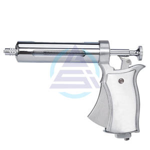 50ML Animals Adjustable <b>Syringe</b> Gun With 10pc <b>Needles</b> Automatic Continuous Stainless Steel Vaccination <b>Syringe</b> for Cow Pig Sheep - Product Image 1