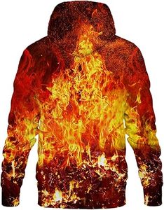 Sudadera con Capucha para Hombre, Precio al por Mayor, Estampado de Llamas, Corte Regular, Sublimación, Poliéster, Ropa Casual de Otoño - Product Image 5