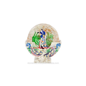 High Class Quality Soapstone Inlaid Round Shaped Tea <b>Coaster</b> <b>Set</b> For Home And Kitchen Decorations Wholesaler and Manufacturer. - Product Image 3