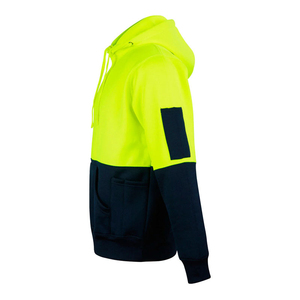 HI <b>VIS</b> Safety Fleece 100% Cotton Breathable Pull Over <b>Jumper</b> Workwear Kangaroo Pen Pocket Thermal Hoodie - Product Image 3