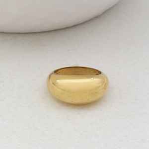 แหวนเงินสเตอริงโดม, แหวนหนาเป็นคำพูดสั้นๆ, เครื่องประดับเรียบง่ายแหวนสวยงามทำจากทองเหลืองธรรมดาไอเดียของขวัญที่ดีที่สุด - Product Image 3