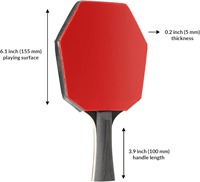 Raquette de tennis de table durable avec lame en bois, poignée antidérapante et caoutchouc à haute adhérence pour l'entraînement professionnel