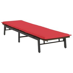 Tumbona de Ratán Sintético Marrón con Cojín, Cómoda Tumbona para Exteriores - Product Image 4