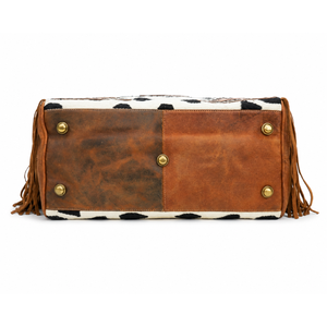 Sac de voyage en cuir de vachette à franges, sac de week-end tissé |   Sac à main de style occidental, fait main, OEM, export Inde 2026, pour femmes - Product Image 2