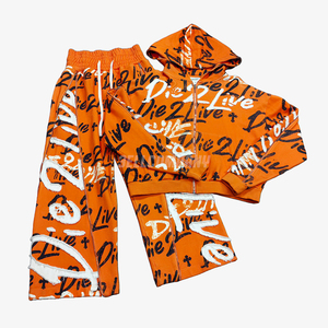 เสื้อสเวตเชิ้ตสีเขียวพิมพ์ลายแบบซิปสำหรับผู้ชายและกางเกงจ็อกเกอร์ ชุดสตรีทแวร์ - Product Image 5