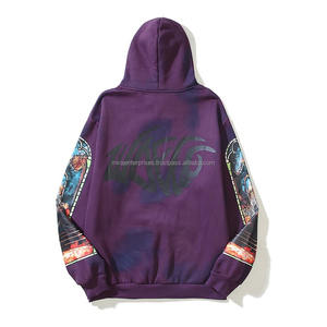Vintage Y2k Streetwear Violet Nouveau dans Hoodies et Sweatshirts homme hoodi Distressed Mud Dyed Trendy Tie Dye Designer Hoodies - Product Image 3