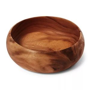 Smooth Finish Wooden Serving Bowl For Salad Fruit Bread <b>Pasta</b> Kitchen Dining Table Handmade Natural Wood Dish - Product Image 4