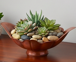 Cuenco de flores de cobre hecho a mano, diseño tradicional chino, plato decorativo de metal pulido para servir y utensilios de cocina - Product Image 4