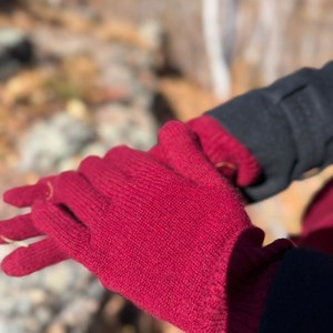 Guantes de Punto Jacquard de Lana/Cachemira Color Borgoña MONECO, Térmicos, Ecológicos, Largos hasta la Muñeca, Casuales, para Uso en Exteriores en Invierno - Product Image 5