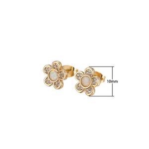 Dainty Daisy <b>Earrings</b> Flower <b>Stud</b> <b>Earrings</b> Sterling Silver <b>Earrings</b> 925 Silver Jewelry Gold Plated <b>Earrings</b> <b>Opal</b> Flower <b>Earrings</b> - Product Image 2