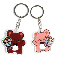 Porte-clés en acrylique personnalisé avec dessin animé, porte-clés photo numérique en plastique, porte-clés personnalisés avec personnage d'anime