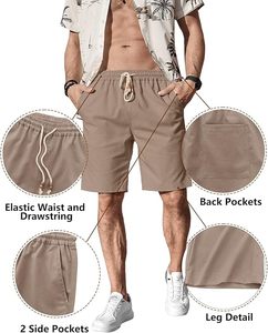 Pantalones Cortos Bermuda de Poliéster Ecológico Estampados para Hombre, con Cintura Elástica, Logotipo Frontal, Ropa Casual de Verano - Product Image 4