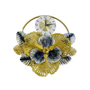 Horloge murale créative de style nordique en forme de ginkgo, en métal et en fer, décorative, silencieuse, à suspendre, pour hôtel, bureau, villa, décoration murale - Product Image 4