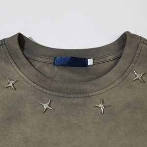 Camiseta de Algodón 100% Resistente, Lavado Ácido, Transpirable y Ecológica para Hombre, Estilo Vintage de Lujo, Corte Regular, Personalizable - Product Image 3