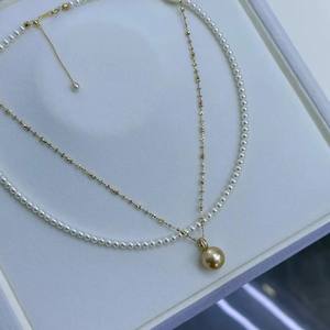 Aurora Baby <b>Pearl</b> Nanyang <b>Gold</b> <b>Pearl</b> Single Pendant 18K <b>Gold</b> <b>Pearl</b> <b>Necklace</b> Stylish Design with Natural <b>Pearl</b> Beauty - Product Image 3