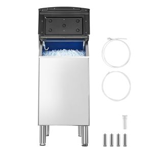 Attrezzatura di Refrigerazione per Cucine Commerciali, Macchina per il Ghiaccio in Acciaio Inox con Contenitore di Stoccaggio, Capacità 300 LBS, Caratteristiche Antiscivolo Regolabili - Product Image 1