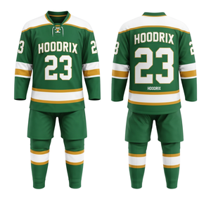 Ensemble de maillots de hockey sur glace personnalisés à marque privée, tissu en maille respirant et anti-humidité, nom et numéro de l'équipe, faible MOQ, Pakistan - Product Image 1