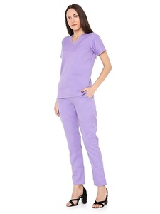 Sike Custom Unisex Cotton Knitted Needle Detection <b>Scrub</b> <b>Sets</b> with Long Sleeves for Hospital Use - Product Image 3
