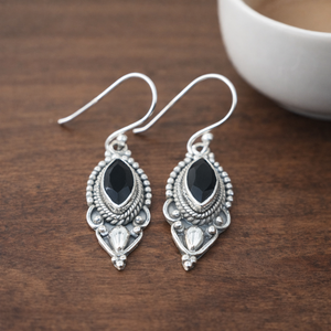 New Design Black Onyx 925 Sterling <b>Silver</b> <b>Drop</b> <b>Earrings</b> Handmade Boho Vintage Women Jewelry Rose Gold Yellow Gold Plated Women - Product Image 5
